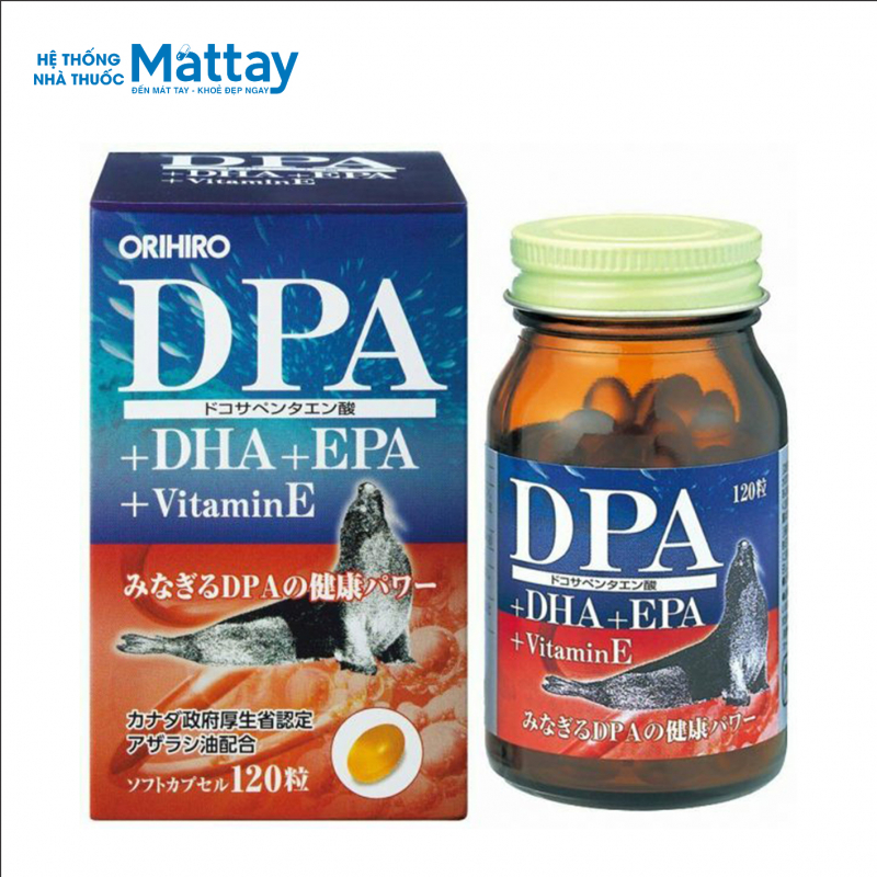 Viên uống bổ não DPA DHA EPA Vitamin E Orihiro 120 viên